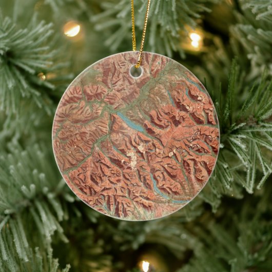  Glacier National Park Map Keramisch Ornament (Boom)