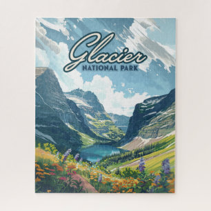 Glacier National Park Montana Lake Retro Legpuzzel