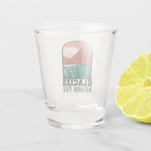 Glacier National Park Montana  Shot Glas (Achterkant)