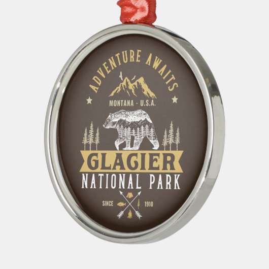 Glacier National Park Montana Timberland Scene Metalen Ornament (Links)