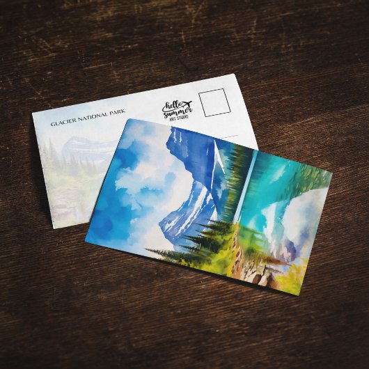 Glacier National Park Montana Waterverf Briefkaart