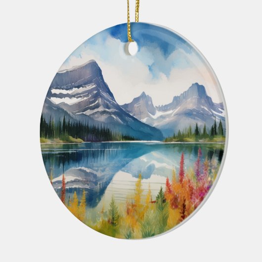 Glacier National Park Montana Waterverf Keramisch Ornament (Links)