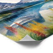 Glacier National Park Montana Waterverf Poster (Hoek)