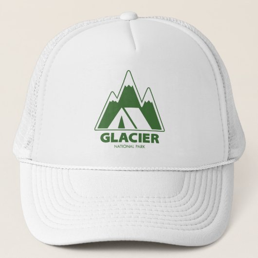 Glacier National Park Mountains Camping Trucker Pet (Voorkant)