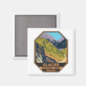 Glacier National Park naar de Sun Road Magneet (Voorkant / Achterkant)