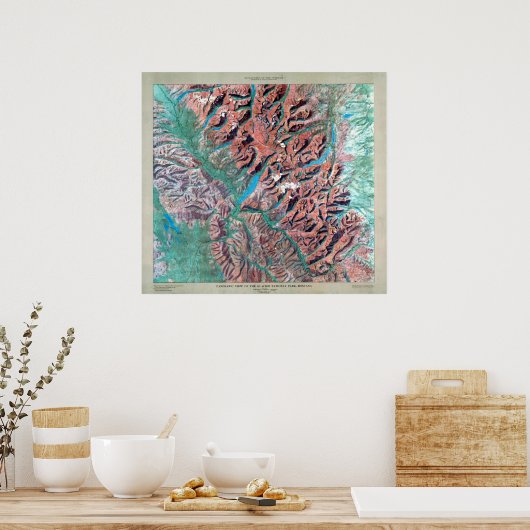 Glacier National Park Relief Map Poster (Keuken)