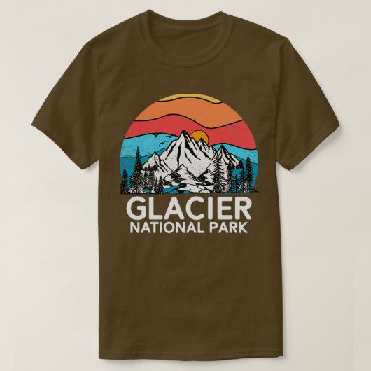  Glacier National Park Retro 80s Montana Mo T-shirt (Design voorkant)