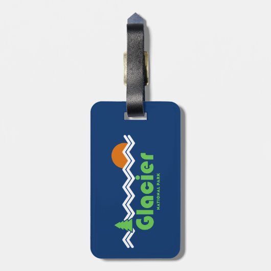 Glacier National Park Retro Bagagelabel (Achterkant verticaal)