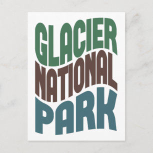 Glacier National Park Retro Wave Briefkaart