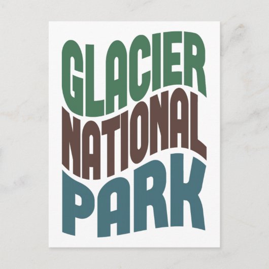Glacier National Park Retro Wave Briefkaart (Voorkant)