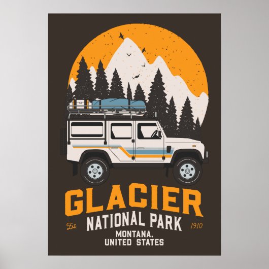  Glacier National Park Road Trip Montana Poster (Voorkant)