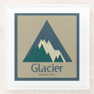 Glacier National Park Rustic Glazen Onderzetter