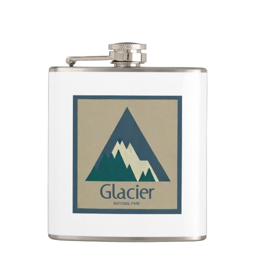 Glacier National Park Rustic Heupfles (Voorkant)