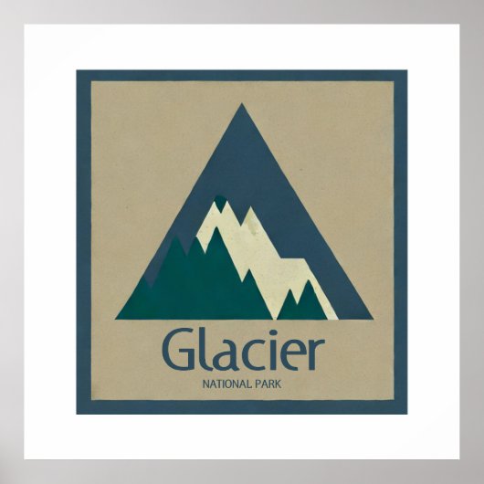 Glacier National Park Rustic Poster (Voorkant)