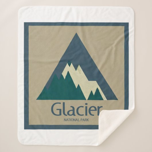 Glacier National Park Rustic Sherpa Deken (Voorkant)