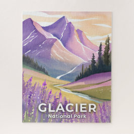 Glacier National Park | Spring Lavender Watercolor Legpuzzel
