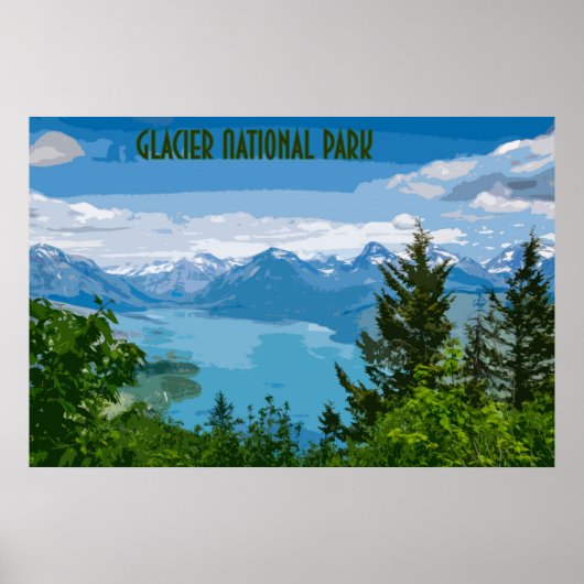 Glacier National Park Vintage Poster (Voorkant)