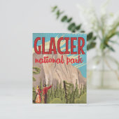 Glacier National Park vintage-poster. Briefkaart (Staand voorkant)
