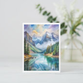 Glacier National Park Waterverf Briefkaart (Staand voorkant)