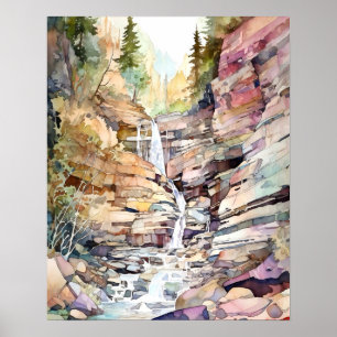 Glacier National Park Waterverf Poster