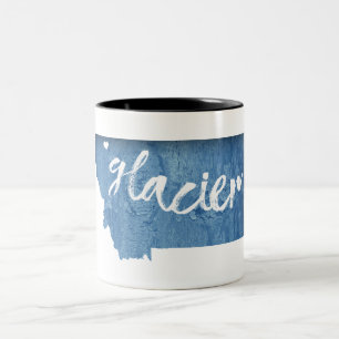 Glacier National Park Wood Grain Tweekleurige Koffiemok