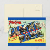 Glacier Park Groeten Ansichtkaart Briefkaart (Voorkant / Achterkant)
