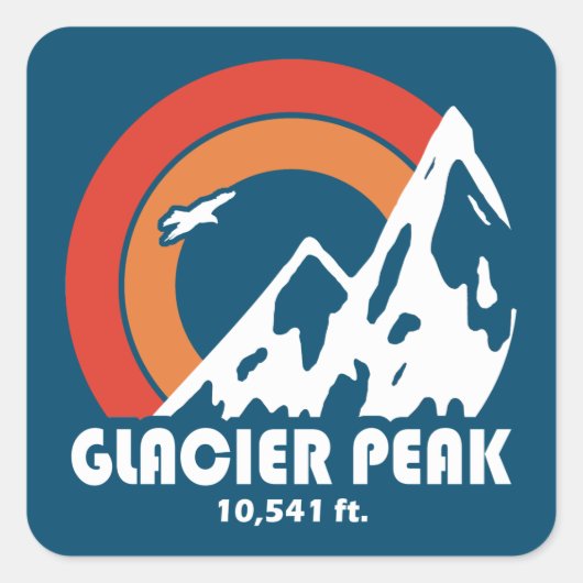 Glacier Peak Sun Eagle Vierkante Sticker (Voorkant)