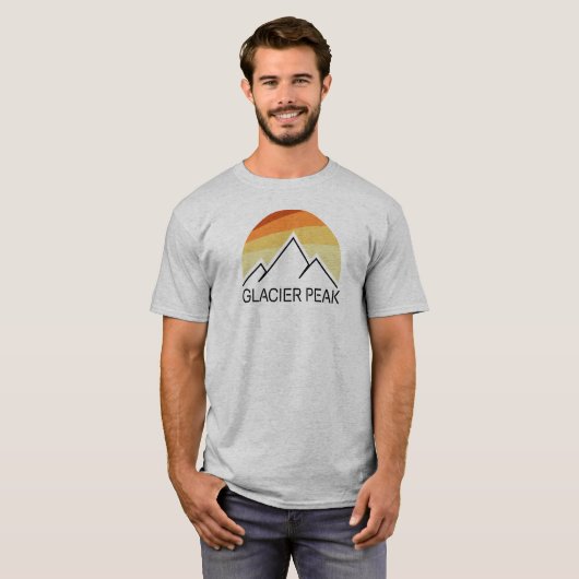 Glacier Peak Washington Retro T-shirt (Voorkant volledig)