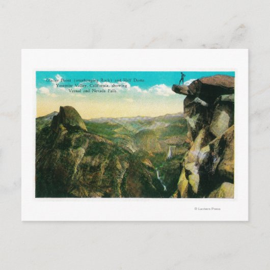 Glacier Point, Half Dome en Yosemite Valley Briefkaart (Voorkant)