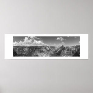 Glacier Point Horizon Panoramisch Zwart en Wit Poster