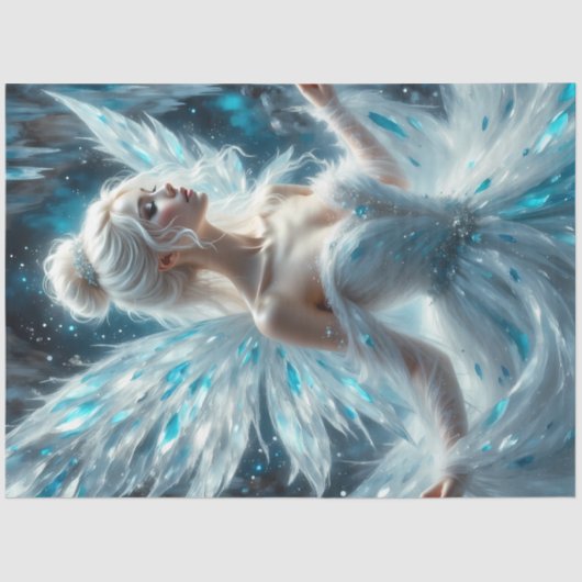Glacier Queen Frost Fairy Winter Decoupage Paper Tissuepapier (Voorkant)