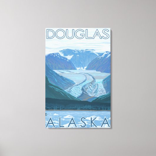 Glacier Scene - Douglas, Alaska Canvas Afdruk (Voorkant)