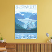 Glacier Scene - Seward, Alaska Canvas Afdruk (Insitu (Woonkamer))