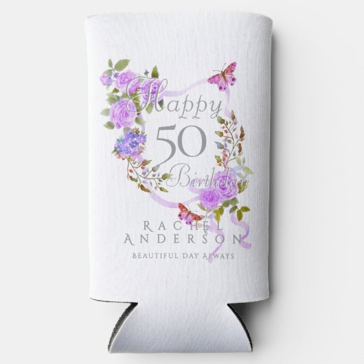 Glacière d'anniversaire de Rose violet (Recto)