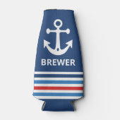 Glacière de bouteille d'Ancre nautique personnalis (Devant)