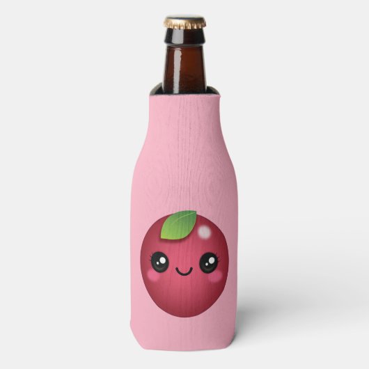 Glacière de bouteille de canneberge Kawaii (Bottle Devant)