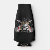 Glacière de bouteille de crâne et de guitare rock  (Devant)