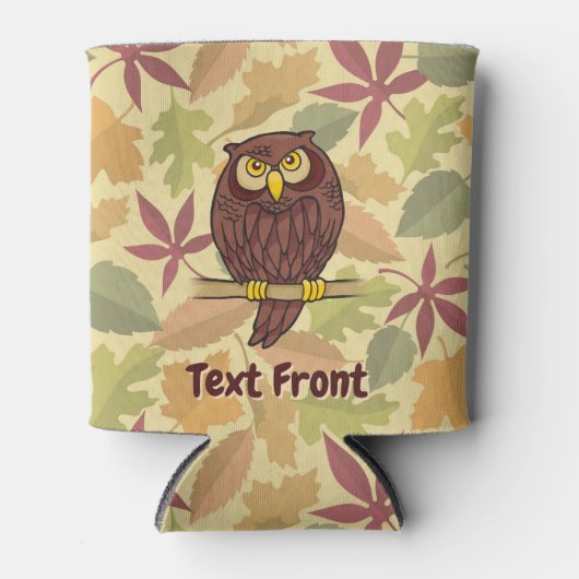 Glacière de bouteille de dessin de hibou (Devant)