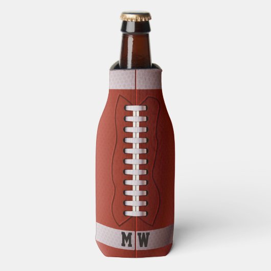 Glacière de bouteille de football monogramme perso (Bottle Devant)