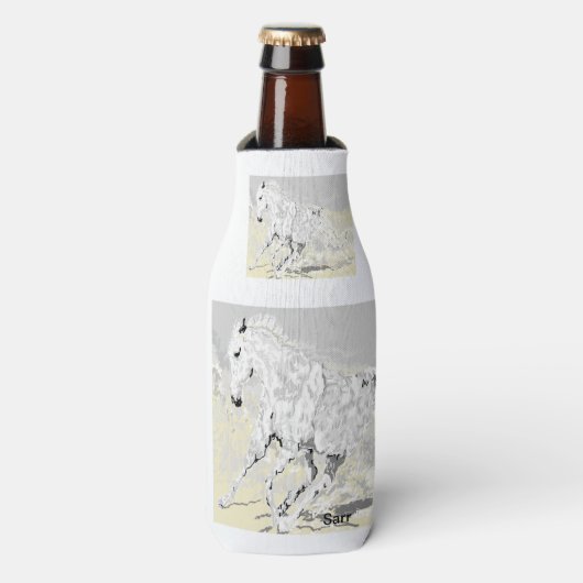 Glacière de bouteille de mousse : Stallion blanc (Bottle Devant)