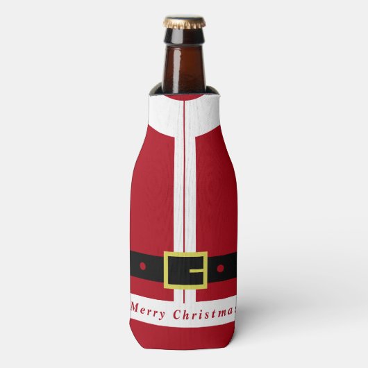 Glacière de bouteille de Noël avec vêtements Père (Bottle Devant)