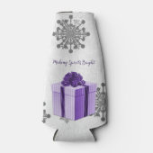 Glacière de bouteille de Noël violet cadeau de Noë (Devant)