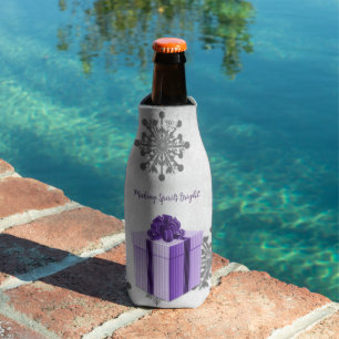 Glacière de bouteille de Noël violet cadeau de Noë