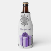 Glacière de bouteille de Noël violet cadeau de Noë (Bottle Devant)