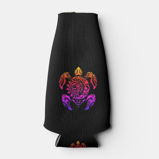 Glacière de bouteille de tortue tribale (Devant)