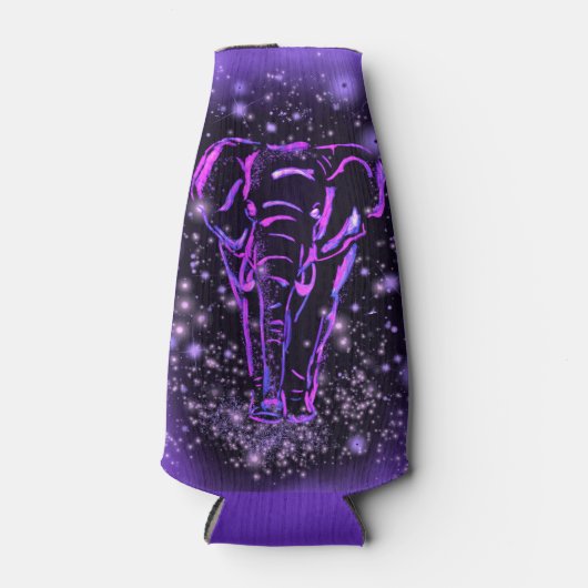 Glacière de bouteille d'éléphant rose néon (Devant)