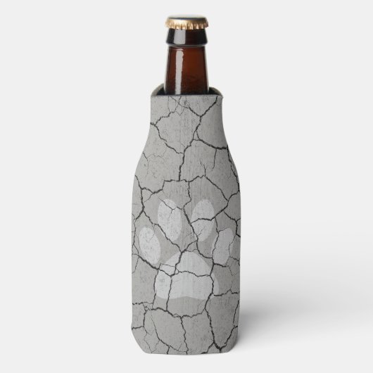Glacière de bouteille Empreinte de patte gris criq (Bottle Devant)
