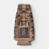 Glacière de bouteille en bois sculpté (Devant)