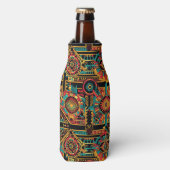 Glacière de bouteille en mousse Cyan "Aztec Dream" (Bottle Devant)