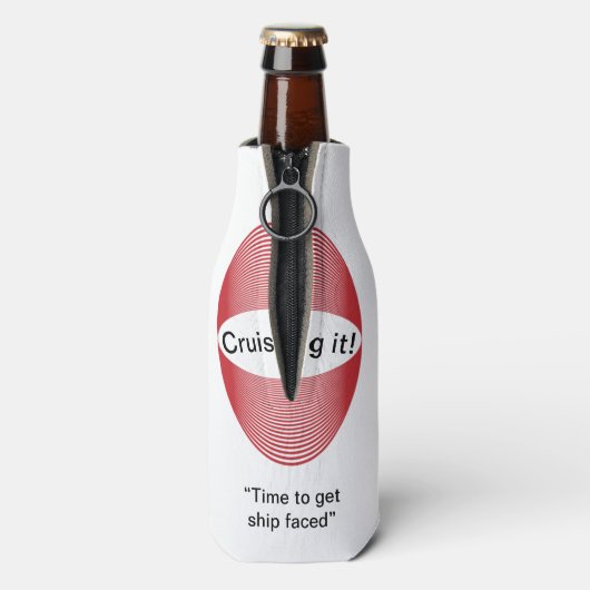 glacière de bouteille Koozie "Ship Faced" (Bouteille Dos)